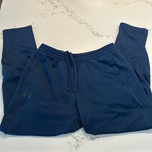 Mens Under Armour Loose Jogger Sweatpants Navy Blue